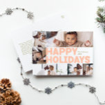 kühne, moderne Jahre im Review-Sechs-Foto-Happy Feiertagspostkarte<br><div class="desc">Senden Sie herzliche Wünsche in dieser Urlaubssaison mit dieser einzigartigen und niedlichen, kühnen, modernen Weihnachtszeit in Rezension 6-Foto-fröhliche Urlaubskarte. Das schlichte und minimalistisch gestaltete Design ist in hellrosa, pastellfarbenen Korallen, Salbei, Rot und Pfirsichfarben inspiriert. Dieses Design feiert den festlichen Geist des Dezember und bringt jedem Anlass eine fröhliche und lustige...</div>