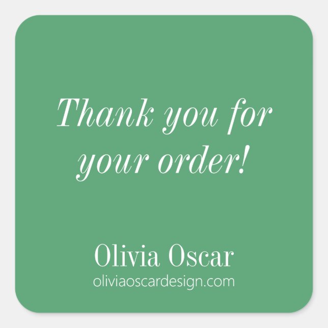 Kühne moderne Kelly Green Simple Business Vielen D Quadratischer Aufkleber (Vorderseite)