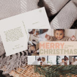Kühne moderne Korallen frohe Weihnachten Sechs Fot<br><div class="desc">Schick herzliche Wünsche in dieser Urlaubssaison mit dieser einzigartigen und niedlichen, modernen Koralle Frohe Weihnachten Jahr in Rezension sechs Foto Urlaub Postkarte. Das schlichte und minimalistisch gestaltete Design ist in hellrosa, pastellfarbenen Korallen, Salbei, Rot und Pfirsichfarben inspiriert. Dieses Design feiert den festlichen Geist des Dezember und bringt jedem Anlass eine...</div>