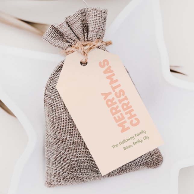 Kühne moderne Korallen frohe Weihnachtsgeschenke F Geschenkanhänger (Von Creator hochgeladen)