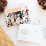 kühne moderne Korallen frohen Jahr in Überprüfung  Feiertagspostkarte<br><div class="desc">Schick herzliche Wünsche in dieser Urlaubssaison mit dieser einzigartigen und niedlichen, modernen Korallen fröhlichen Jahr in Rezension fünf Foto Ferien Postkarte. Das schlichte und minimalistisch gestaltete Design ist in hellrosa, pastellfarbenen Korallen, Salbei, Rot und Pfirsichfarben inspiriert. Dieses Design feiert den festlichen Geist des Dezember und bringt jedem Anlass eine fröhliche...</div>