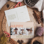 Kühne moderne Korallenjahr im Überblick Drei Fotos Feiertagspostkarte<br><div class="desc">Senden Sie herzliche Wünsche in dieser Urlaubssaison mit diesem einzigartigen und niedlichen, modernen Korallenjahr in Rezension drei Foto glückliche Ferien Postkarte. Das schlichte und minimalistisch gestaltete Design ist in hellrosa, pastellfarbenen Korallen, Salbei, Rot und Pfirsichfarben inspiriert. Dieses Design feiert den festlichen Geist des Dezember und bringt jedem Anlass eine fröhliche...</div>