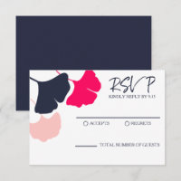 kühne moderne Marine, rosa Ginkgo-Blätter Hochzeit
