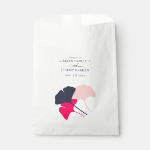 kühne moderne Marine- und rosa Ginkgo-Blätter Hoch Geschenktütchen