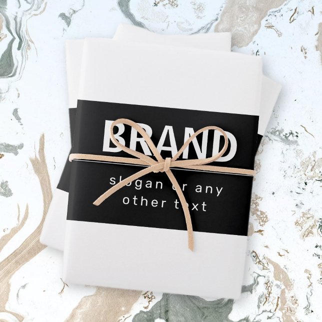Kühne, moderne Marke oder Firmenname | Schwarz/Wei Geschenkpapier Set (Von Creator hochgeladen)