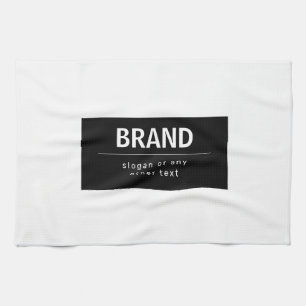 Kühne, moderne Marke oder Firmenname   Schwarz/Wei Geschirrtuch