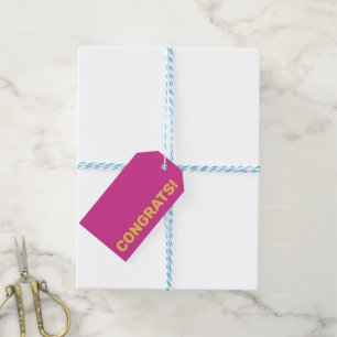 Kühne moderne, Personalisiert-gelbe und rosa Glück Geschenkanhänger