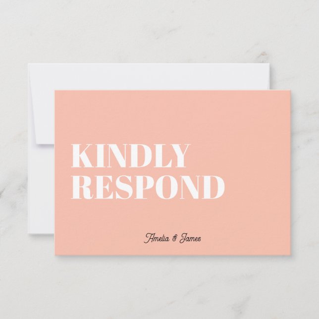 kühne moderne Retro Funky Bright Wedding RSVP Karte (Vorderseite)