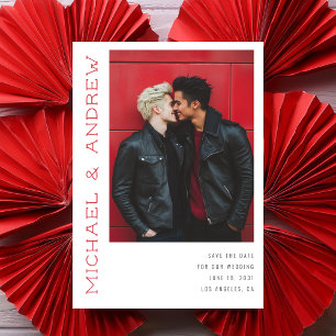 Kühne moderne vertikale Namen Custom Colors Weddin Save The Date