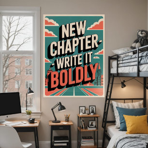 Kühne Motivationsvolle Neue Kapitel Moderne Stadtl Poster