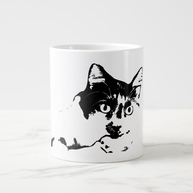 Kühne Nah-up Cat Portrait Tasse (Vorderseite)