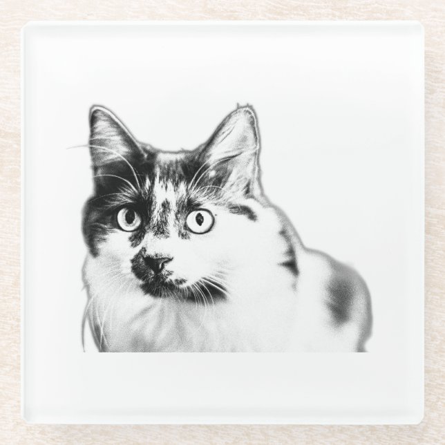 Kühne, neugierige Cat Ink Untersetzer (Vorderseite)