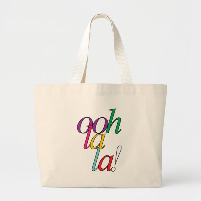 Kühne "ooh la la la!" in hellen Mehrfarben Jumbo Stoffbeutel (Vorne)