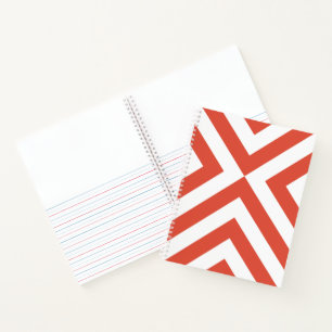 Kühne Orange- und White-Chevrons-Sketch-Praxis Notizbuch