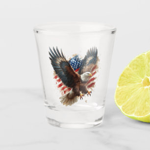 Kühne patriotische Flaggenkunst mit amerikanischem Schnapsglas