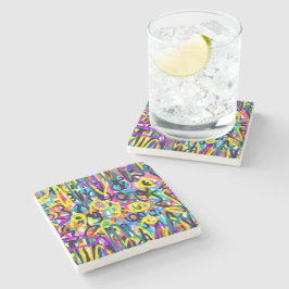 kühne Pop Art Steinuntersetzer