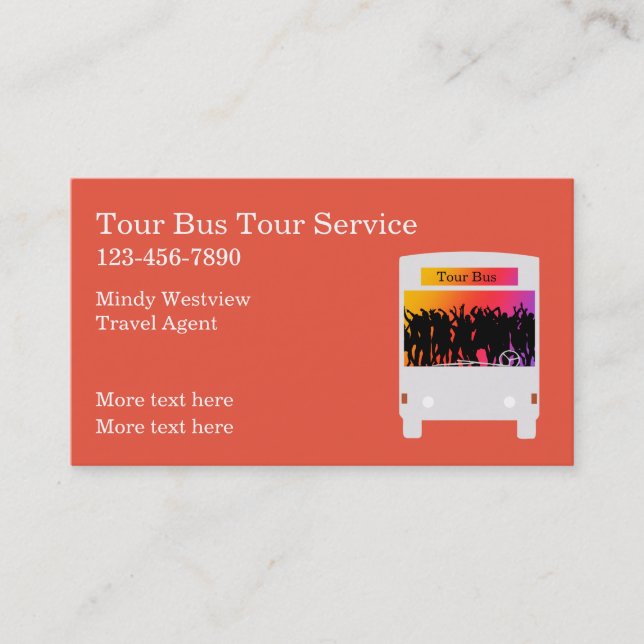 Kühne Reisebusthemen Business Cards Visitenkarte (Vorderseite)