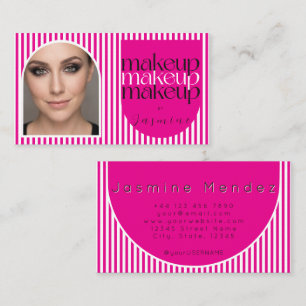 Kühne Retro-Makeup-Artist-Pink-Weiße-Fotostreifen Visitenkarte