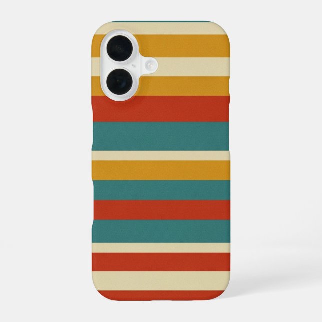 Kühne Retro-Streifen iPhone 16 Hülle (Rückseite)