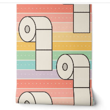 Kühne Retro-Toilettenpapier auf Regenbogenstreifen