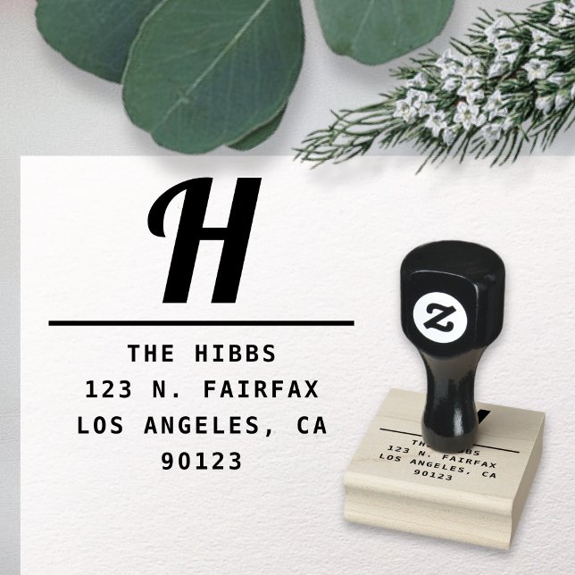 Kühne retromoderne Rücksendeadresse Gummistempel (Von Creator hochgeladen)