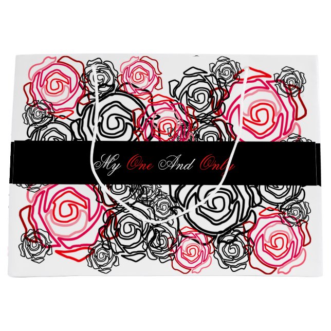 'Kühne Rose-meine einzige und nur' große Geschenkt Geschenktüte (Vorderseite)