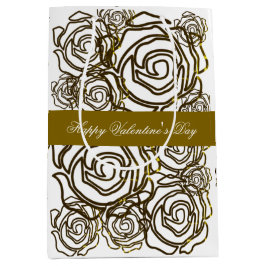 'Kühne Rose Valentine' (goldenes Medium) Geschenkt Mittlere Geschenktüte