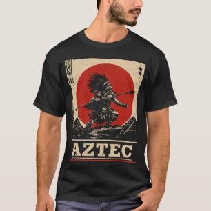 kühne rote Sun Aztec-Kriegerkultur T-Shirt