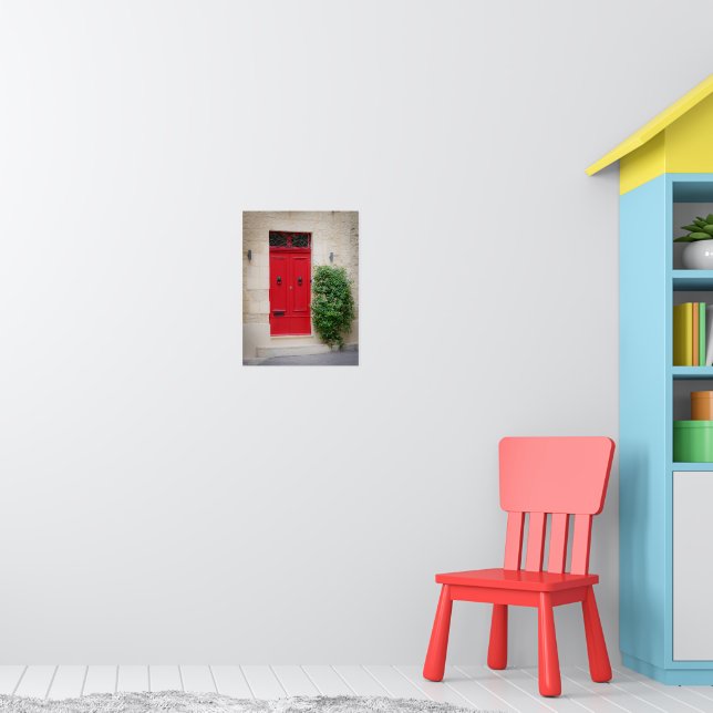 kühne rote Tür im maltesischen Dorf Poster (Kinderzimmer 1)