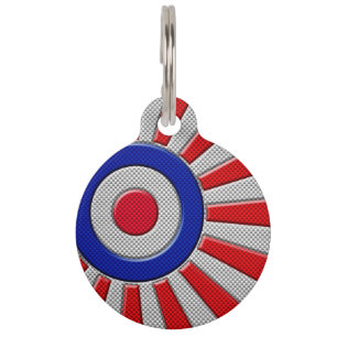 Kühne Roundel-Sonnenbrust-Design im Carbon-Fasers Tiernamensmarke