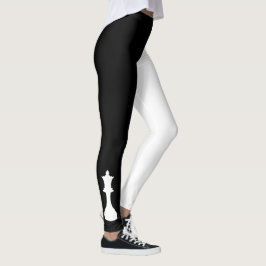 Kühne Schachkönigin Schwarz-Weiß Leggings