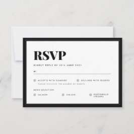 kühne Schwarz-weiße Minimalistische Typografie-Hoc RSVP Karte
