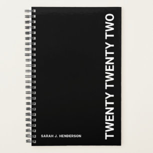 kühne Schwarz-weiße Typografie Wochenmonatlicher P Planer