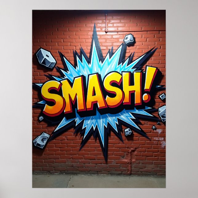 Kühne SMASH! Comic Book Style Art Poster (Vorne)