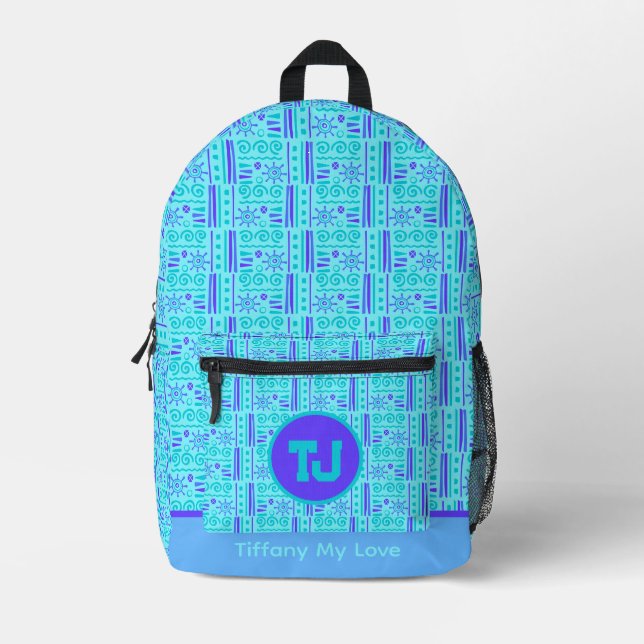 kühne Sommer-Mit Monogramm School-Rucksack Bedruckter Rucksack (Vorderseite)