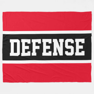 Kühne Sporty Bright Red Black DEFENSE Streifen Fleecedecke
