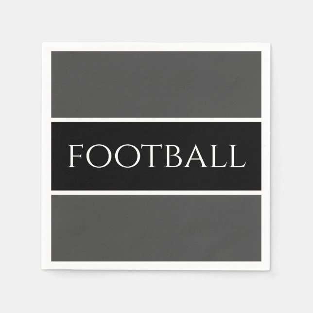 Kühne Sporty Dark Gray White Black Large Football Serviette (Vorderseite)