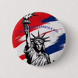 kühne Statue der Freiheitsstreifen Patriotische Si Button