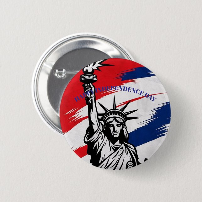 kühne Statue der Freiheitsstreifen Patriotische Si Button (Vorne & Hinten)