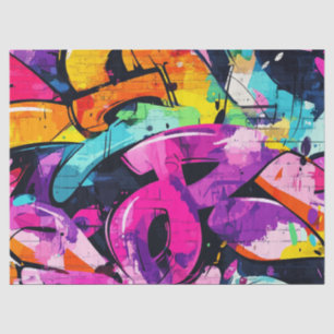 Kühne Straßenkunst mit Lila, Schwarz und Gelb Seidenpapier