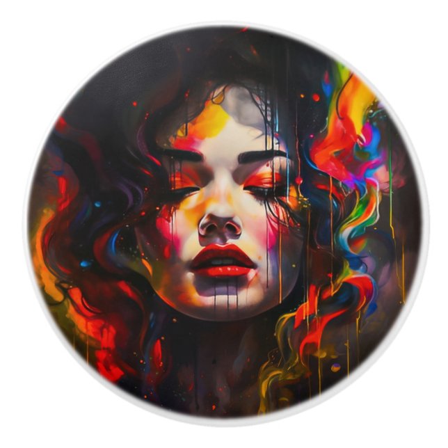 kühne Surreal Portrait Keramikknauf (Vorderseite)