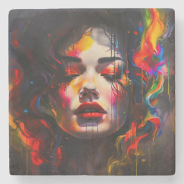 kühne Surreal Portrait Steinuntersetzer