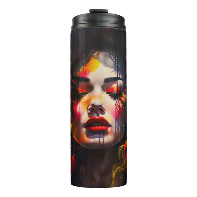 kühne Surreal Portrait Thermosbecher (Vorderseite)