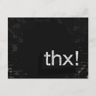 Kühne "THX"! Zeitungsdrucktypografie Postkarte