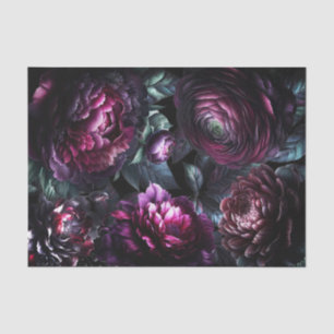Kühne Traurige Blumen Schwarze Verzauberte Blumige Seidenpapier