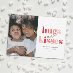 Kühne Umarmungen und Kisses Foto Valentinstag Mitteilungskarte