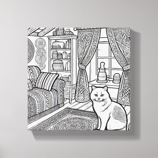 Kühne und leichte Katze #15 Leinwanddruck (Vorderseite)