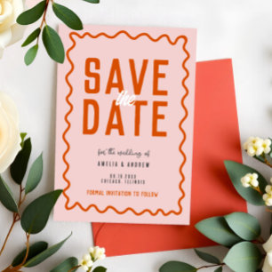kühne und moderne Hochzeit Save The Date