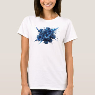 Kühne und schöne marineblaue abstrakte Kuben Weara T-Shirt