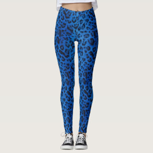 Kühne und stilvolle kobaltblaue Leoparden-Leggings Leggings
